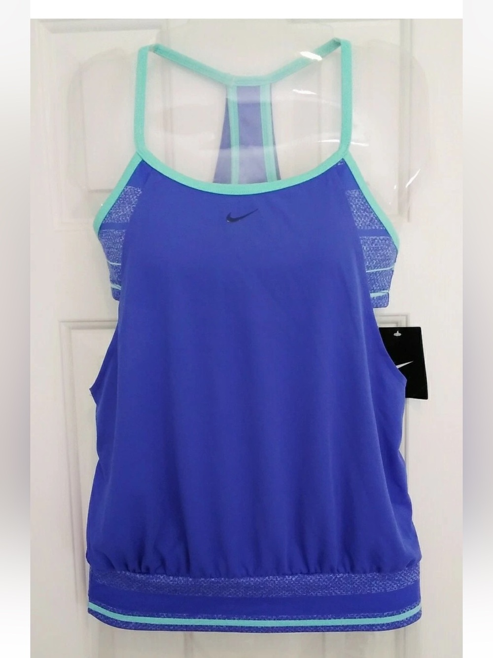 Nike Women’s Blue Green Tankini Swimsuit Swim Suit Tank Top Size X-Large NWT 1pc